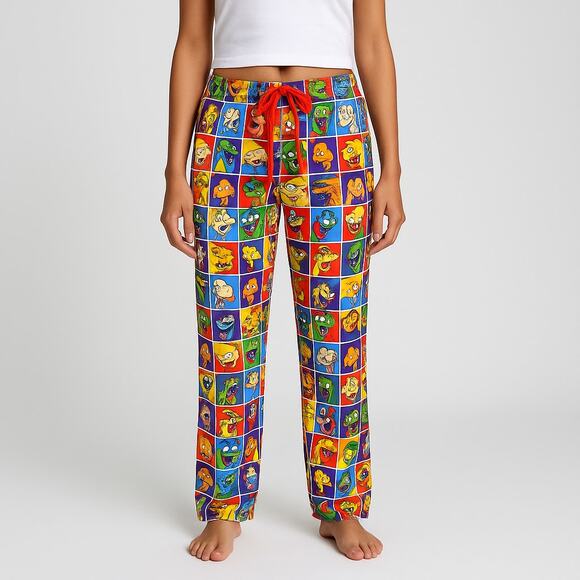 Nickelodeon Nicktoons L All Over Print Pajama Pants Sleep Lounge Drawstring - Picture 1 of 11
